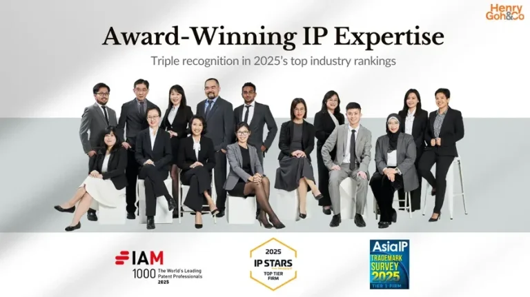 Henry Goh’s IP professionals celebrating triple honours from IAM Patent 1000 Gold, IP Stars Tier 1, and Asia IP Tier 1 awards 2025